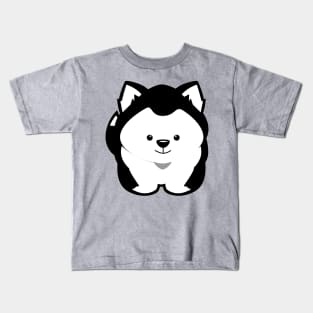 Husky Puppy Black Kids T-Shirt